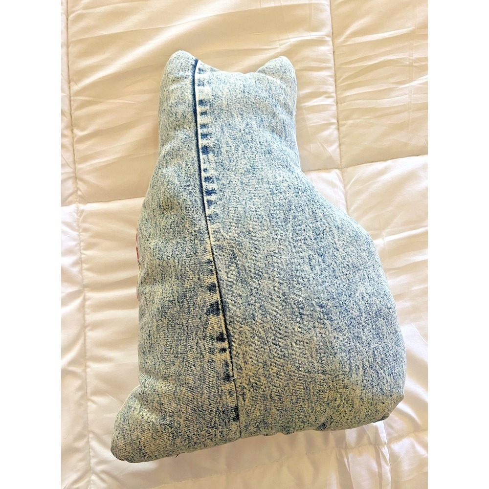 Vintage Quilt Cutter Cat Stuffed Animal Pillow Quilted Scrap Fabrics Cottagecore - Picture 15 of 16